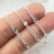 Sterling Silver Curb & Diamond Cut Marina Link Chains